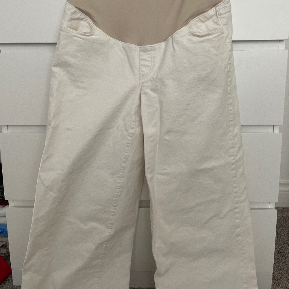 LOFT - WIDE LEG MATERNITY - white denim